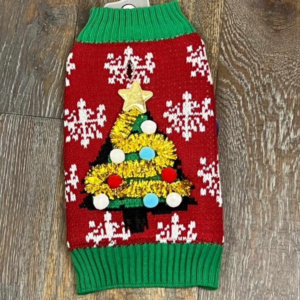 LuvGear - ‘Christmas Tree’ dog lined sweater. SZ: XS, S.  NWT Firm!